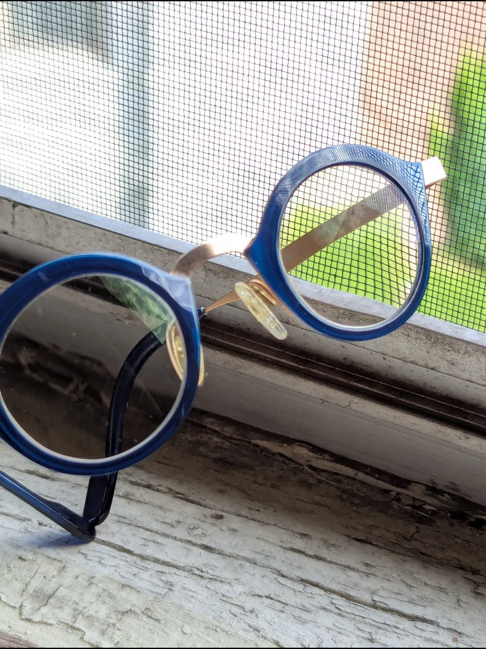 Gold and Blue Women's Eyeglass Frames